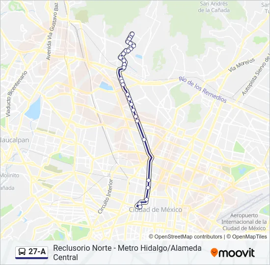 27-A Bus Line Map