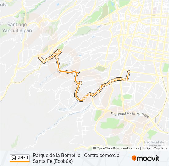 Ruta 34b: Horarios, Paradas Y Mapas - C. C. Centro Comercial Santa Fe ...