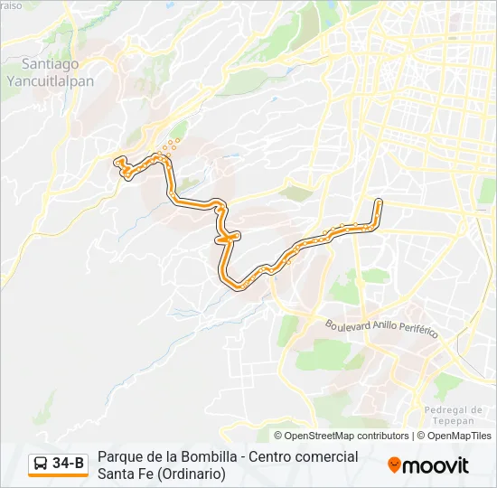 34-B Bus Line Map