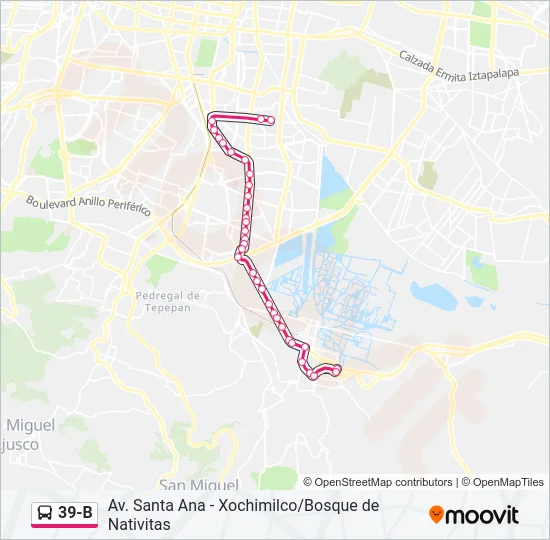 39-B Bus Line Map