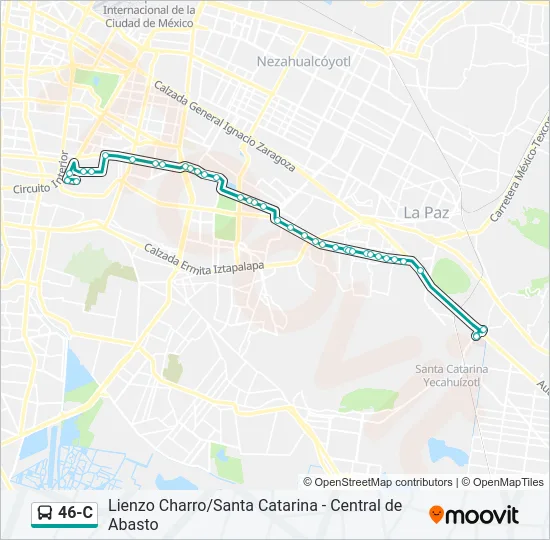 46-C Bus Line Map