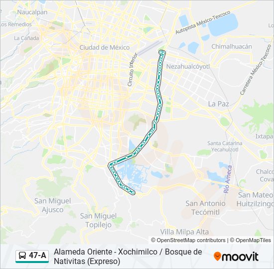 47-A bus Line Map