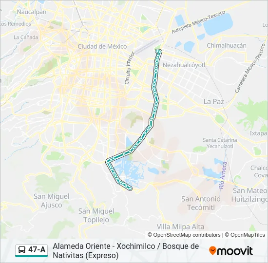47-A Bus Line Map