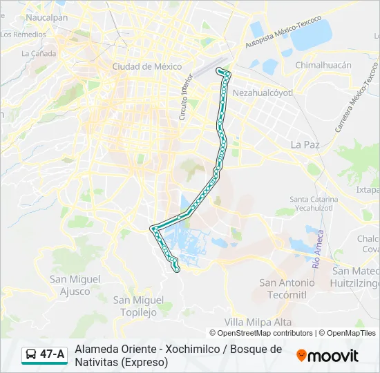 47-A Bus Line Map