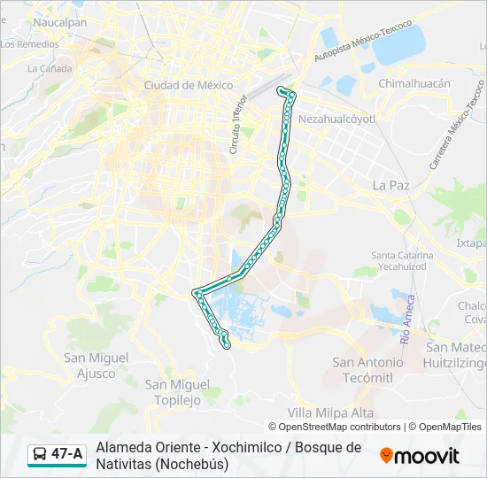47-A Bus Line Map