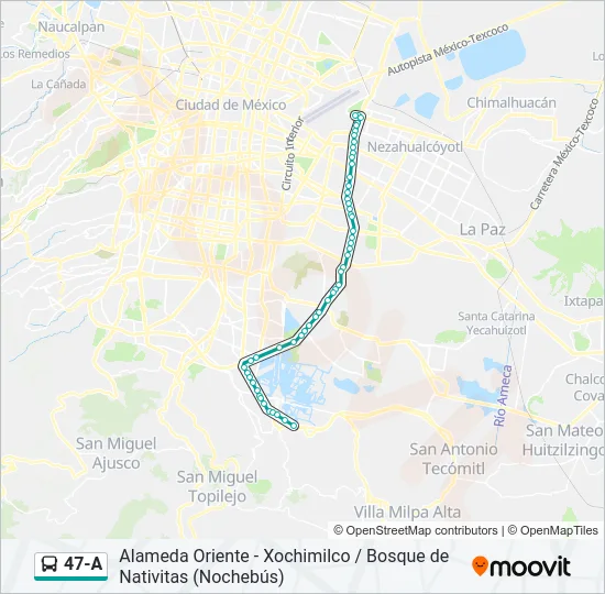 47-A Bus Line Map