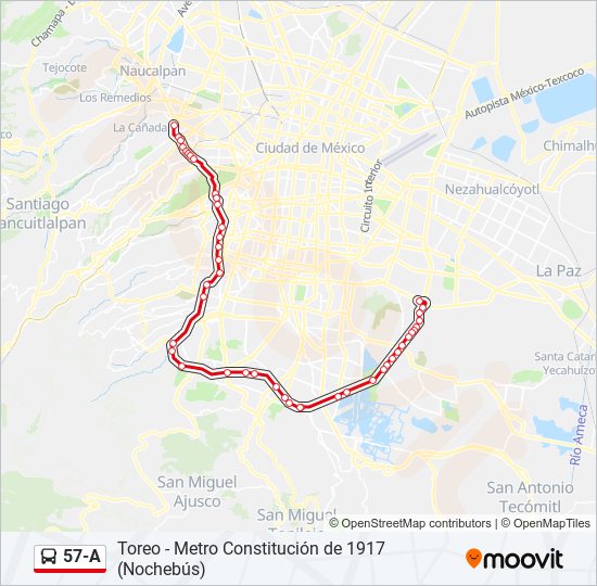 57-A bus Line Map