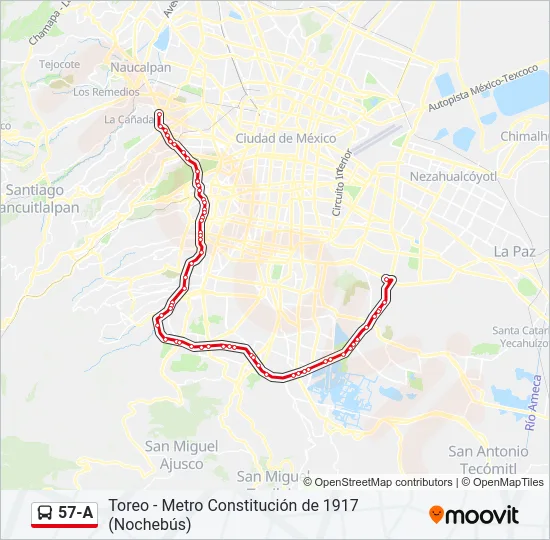 57-A Bus Line Map