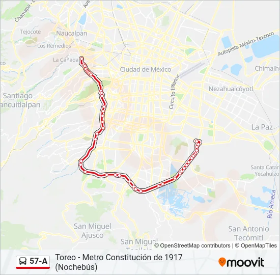 57-A Bus Line Map