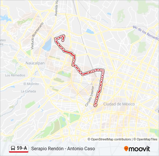 Mapa de 59-A de autobús
