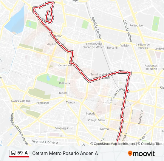 59-A Bus Line Map