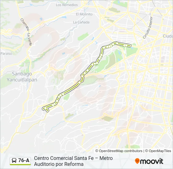 76-A Bus Line Map