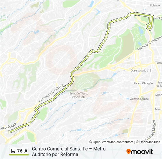76-A Bus Line Map