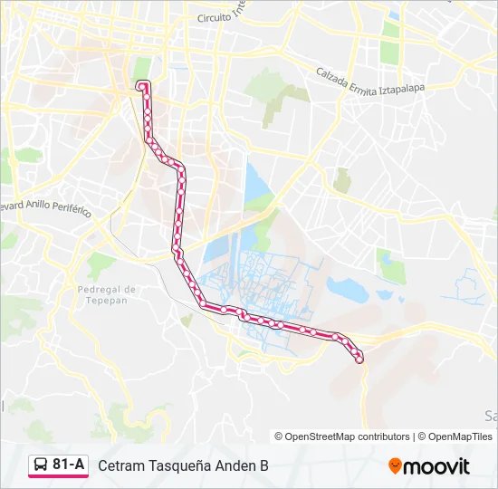 81-A Bus Line Map