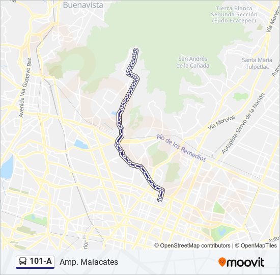 101-A bus Line Map