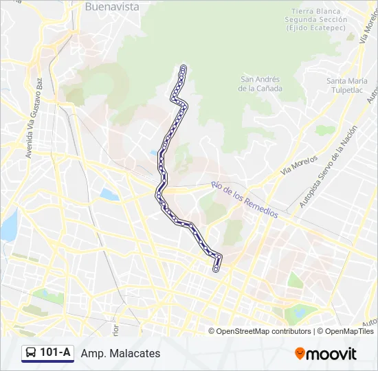 101-A Bus Line Map