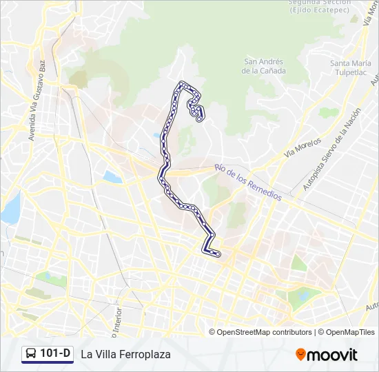101-D Bus Line Map