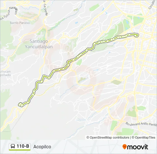 110-B Bus Line Map