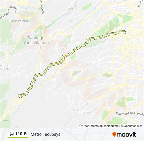 110-B Bus Line Map
