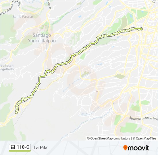 Mapa de 110-C de autobús