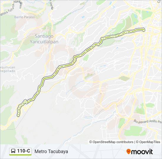 Mapa de 110-C de autobús