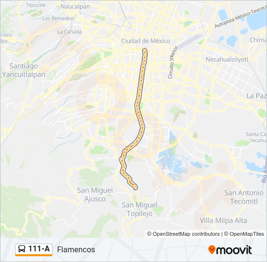 Mapa de 111-A de autobús