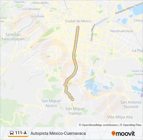 111-A Bus Line Map