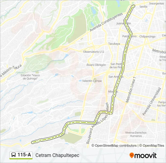 115-A Bus Line Map