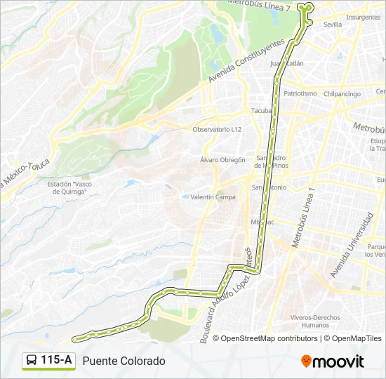 115-A Bus Line Map