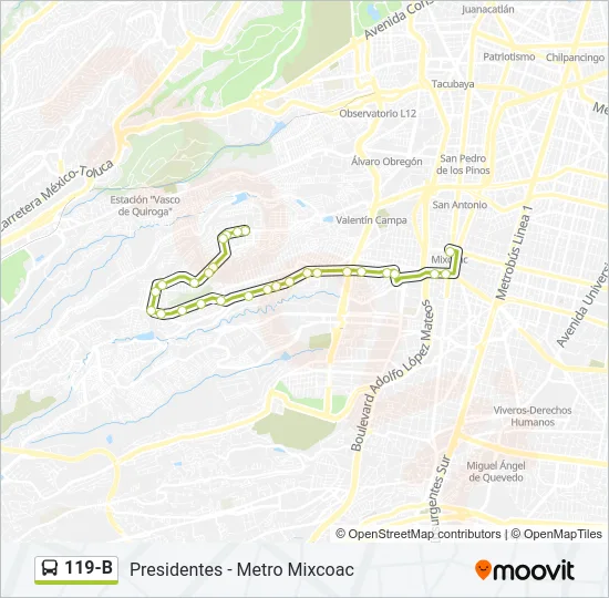 119-B Bus Line Map