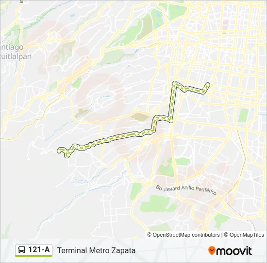121-A Bus Line Map