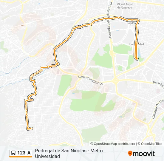 123-A Bus Line Map