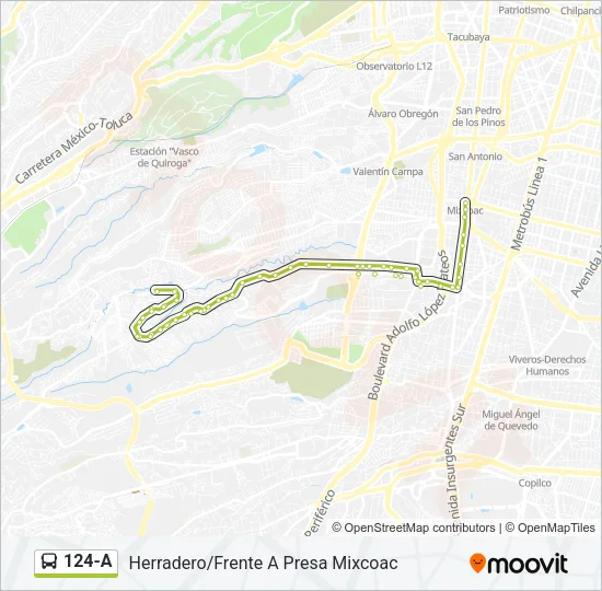 124-A Bus Line Map
