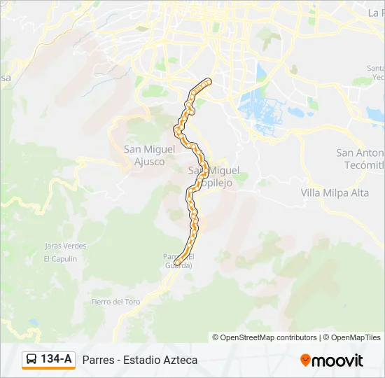 134-A Bus Line Map