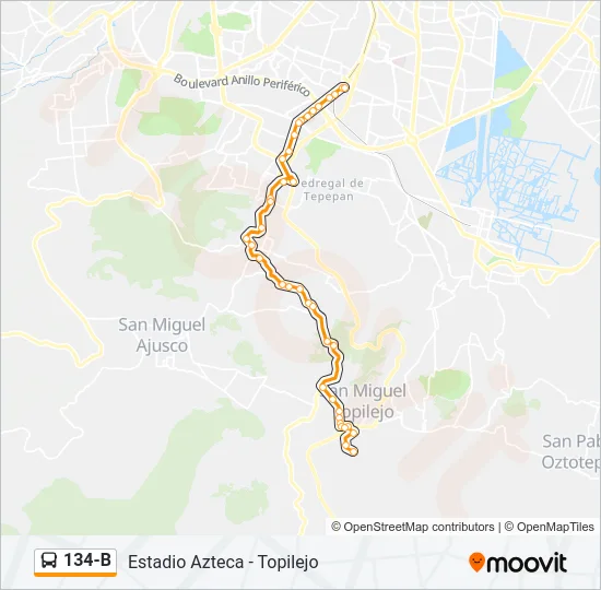 134-B Bus Line Map