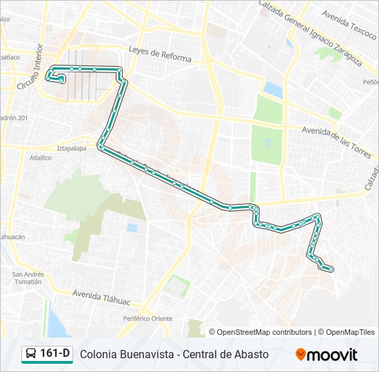 161-D bus Line Map