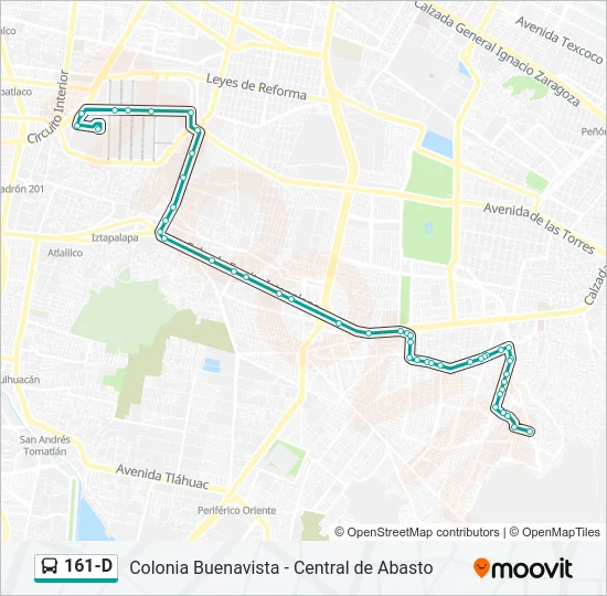161-D Bus Line Map