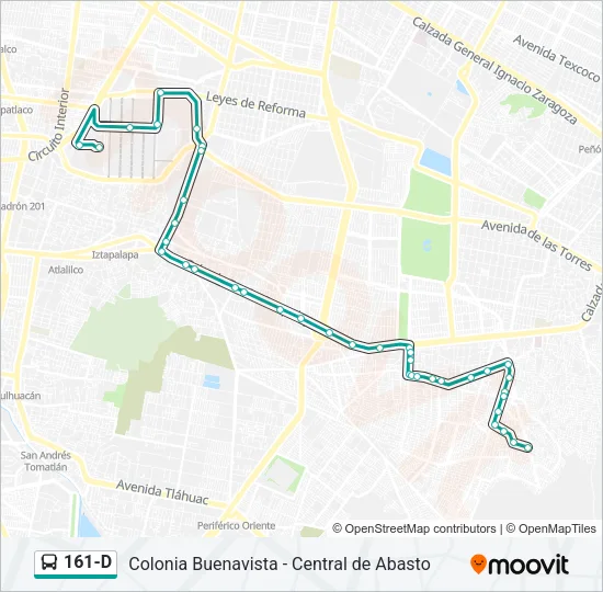 161-D Bus Line Map