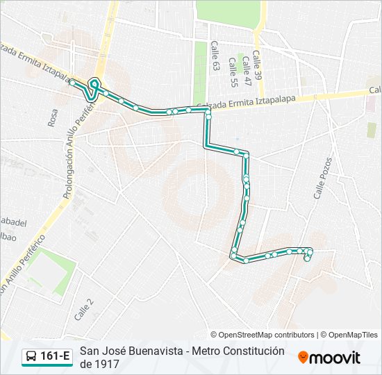 161-E bus Line Map