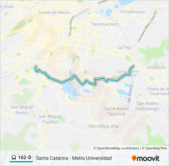 162-D Bus Line Map