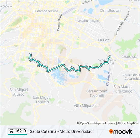Mapa de 162-D de autobús
