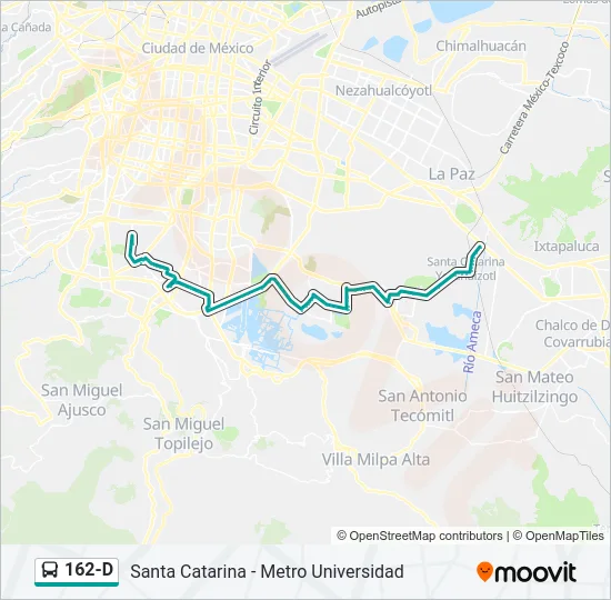 162-D Bus Line Map