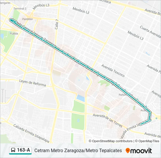 163-A Bus Line Map