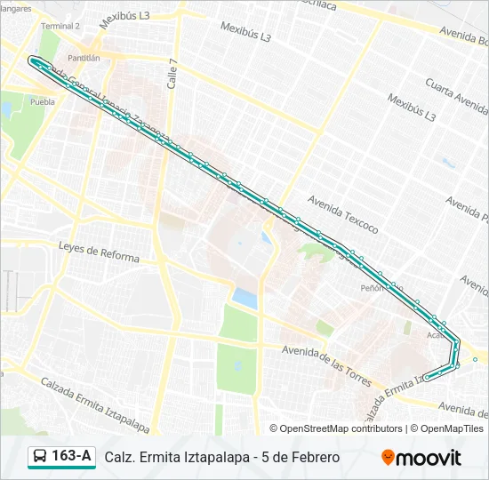 163-A Bus Line Map
