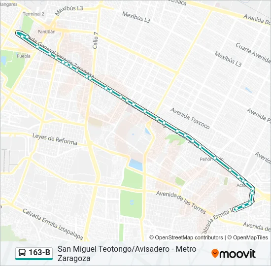 163-B Bus Line Map