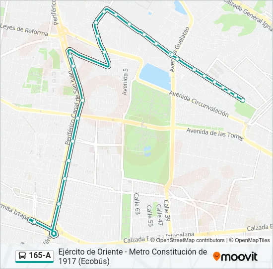 165-A Bus Line Map