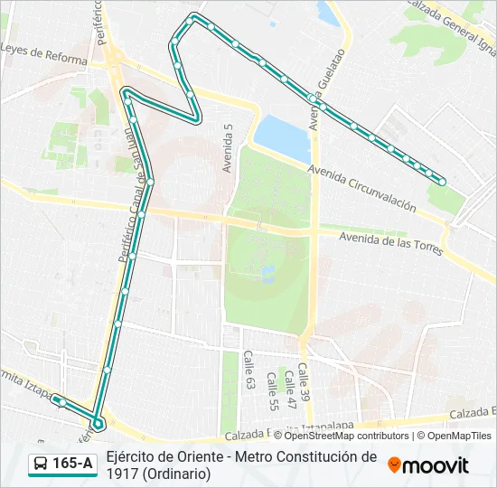 165-A Bus Line Map