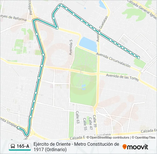 165-A Bus Line Map