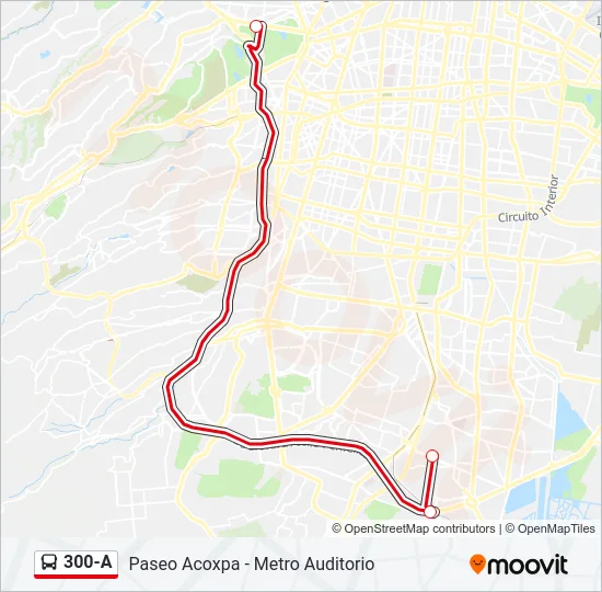 300-A Bus Line Map