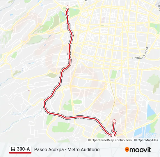 300-A Bus Line Map